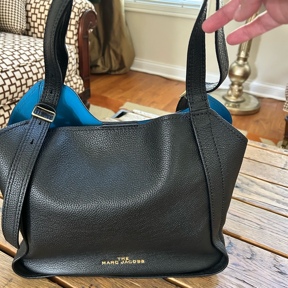 Marc Jacobs Black Leather Tote Bag